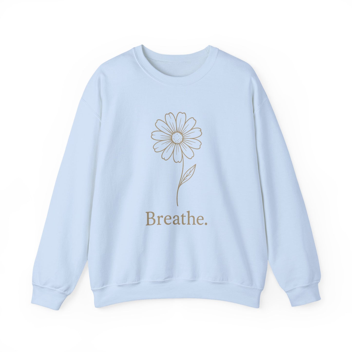Breathe Floral Relaxed Fit Inspirational Crewneck Sweatshirt
