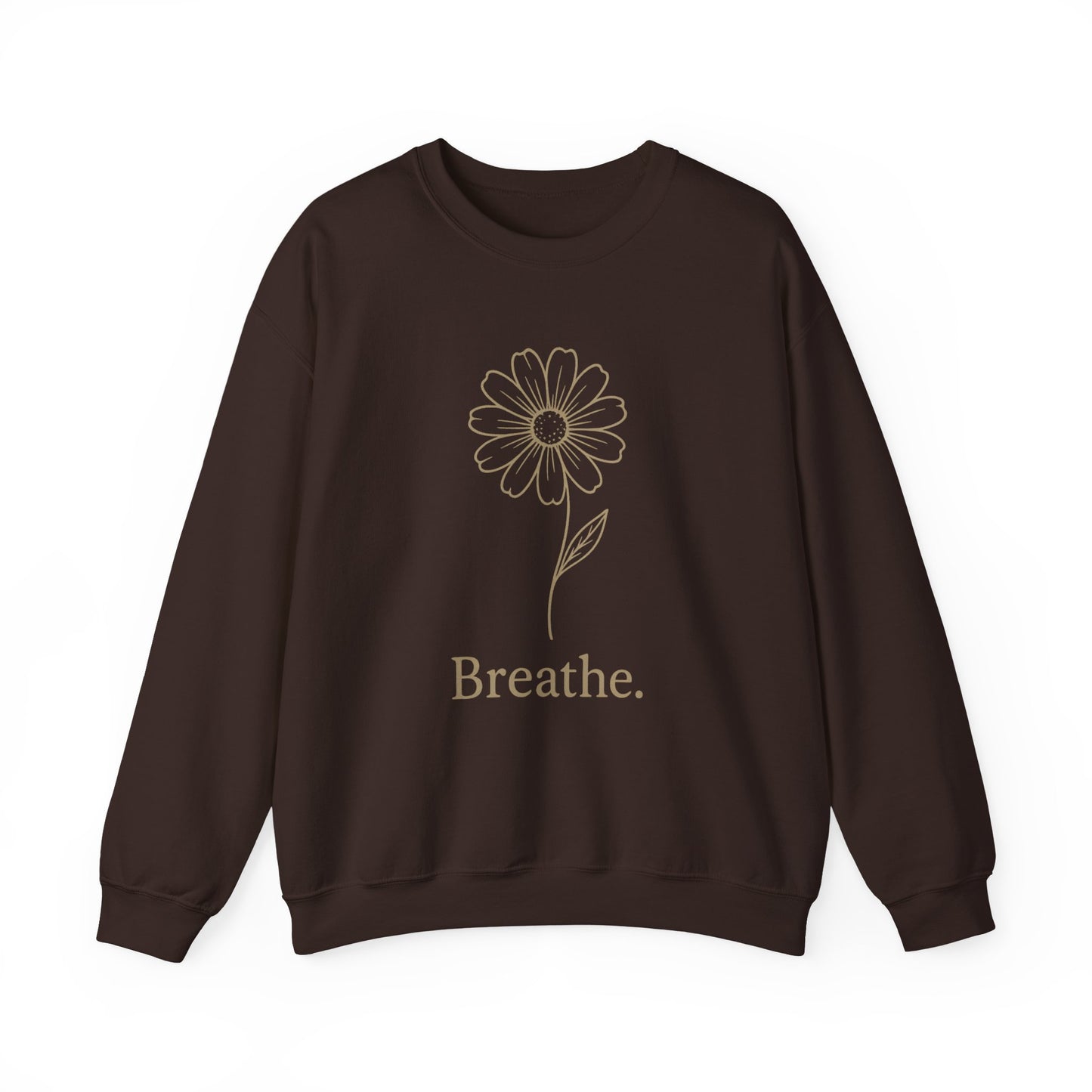 Breathe Floral Relaxed Fit Inspirational Crewneck Sweatshirt