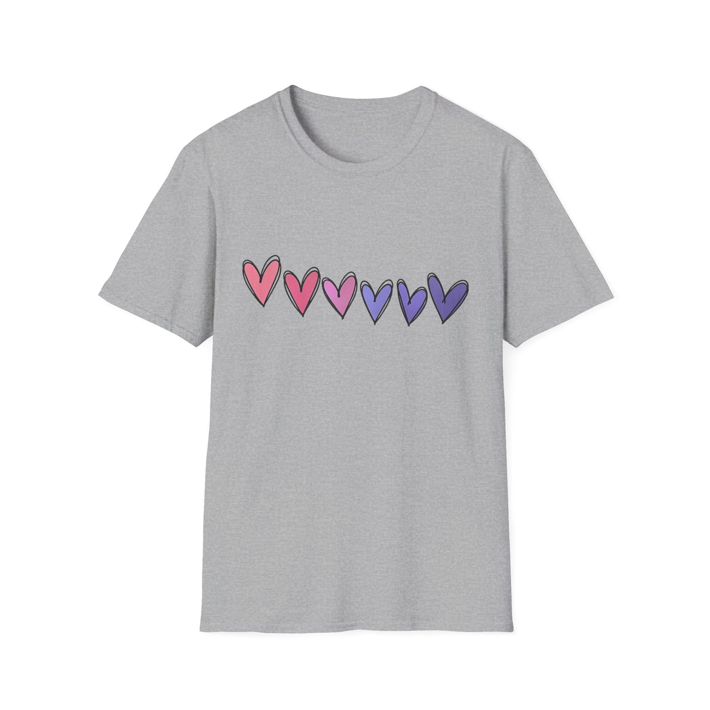 Cute Hearts Graphic Women's Softstyle Tee-Shirt