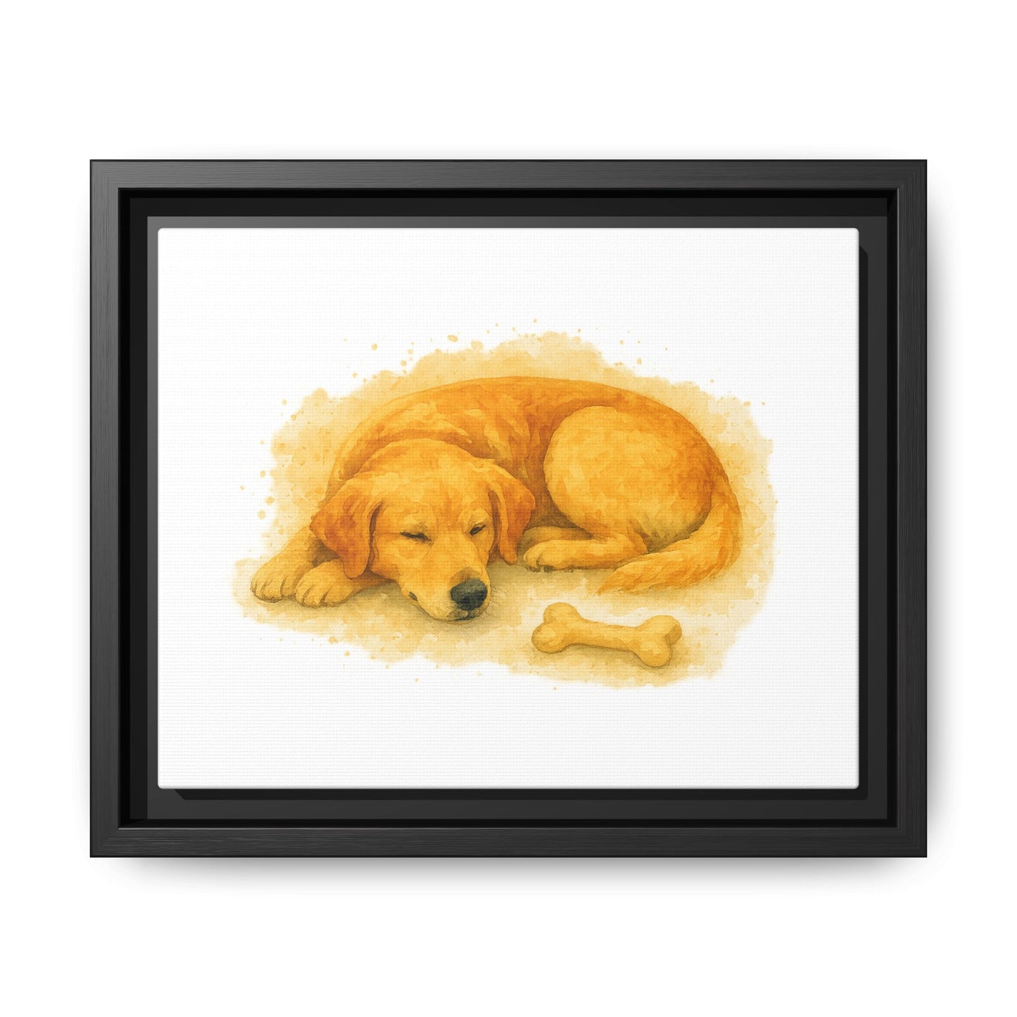 Cozy Dog Art Canvas, Framed Pet Decoration, Yellow Lab Wall Art, Dog Lover Gift, Home Decor, Animal Lover Print