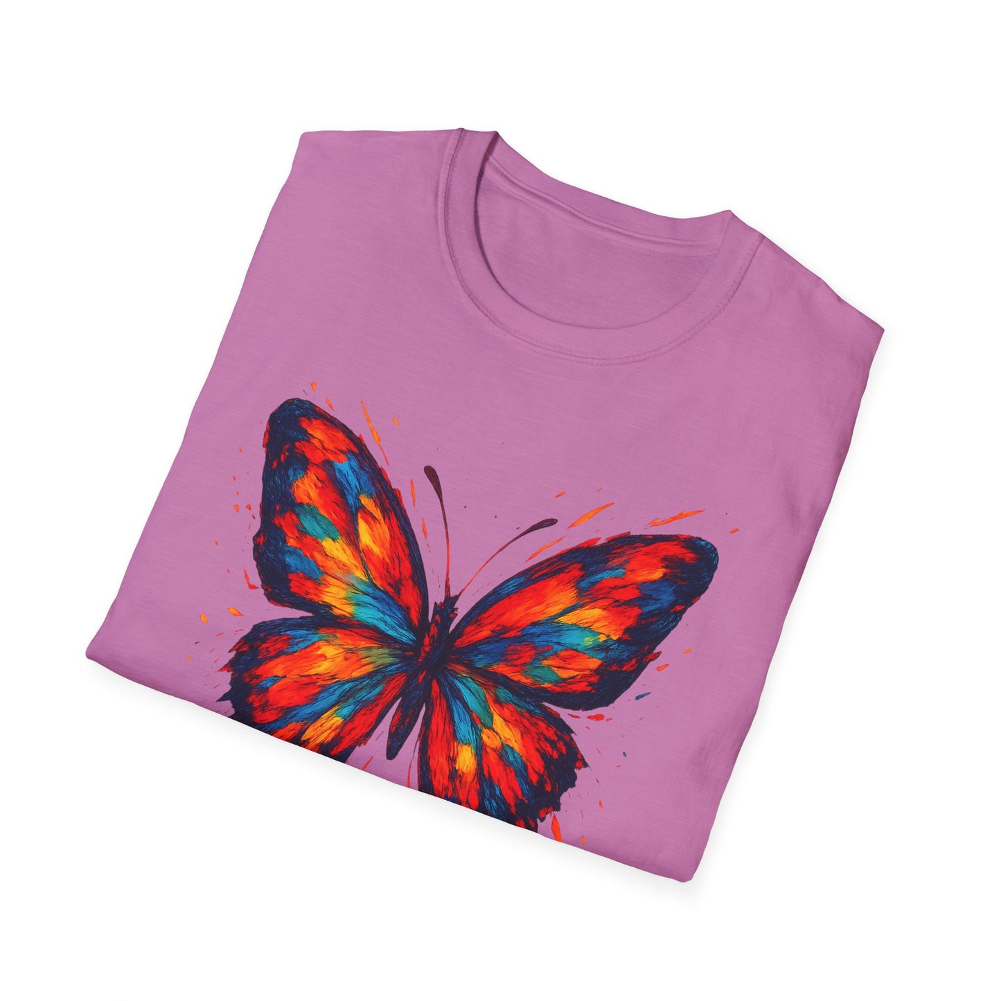 Colorful, Striking Butterfly Graphic Tee-Shirt