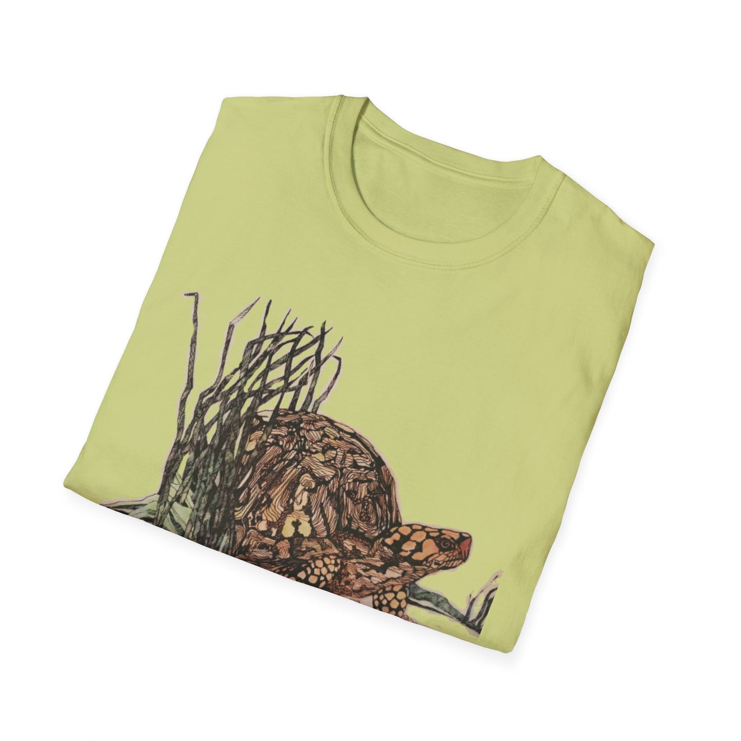 Custom Pen and Ink Artwork, Nature Scene Tee-Shirt - "Turtle Run"