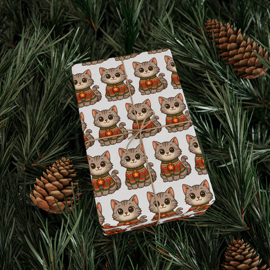 Kawaii Kitten in Sweater Wrapping Paper
