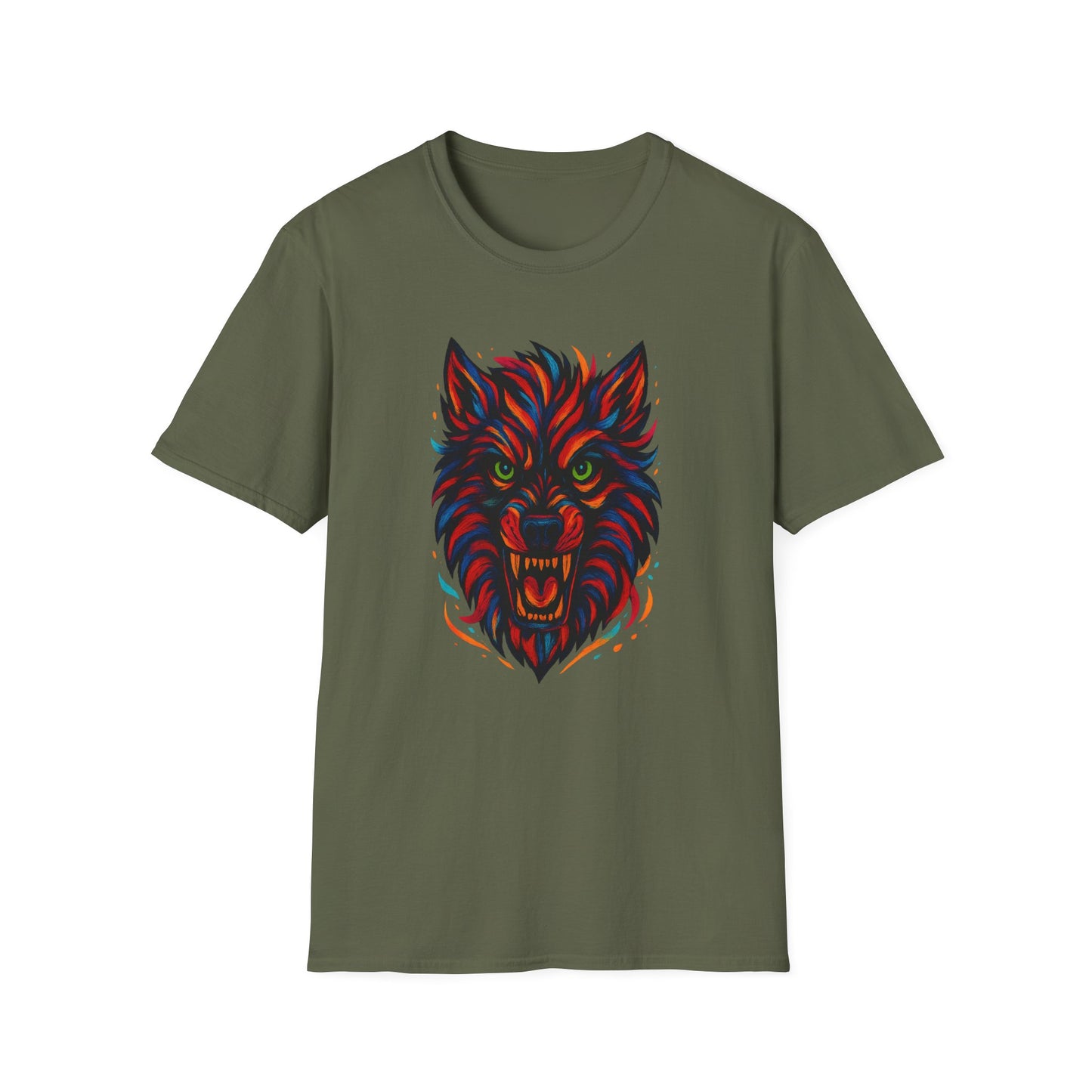 Colorful Werewolf Graphic Halloween Tee-Shirt