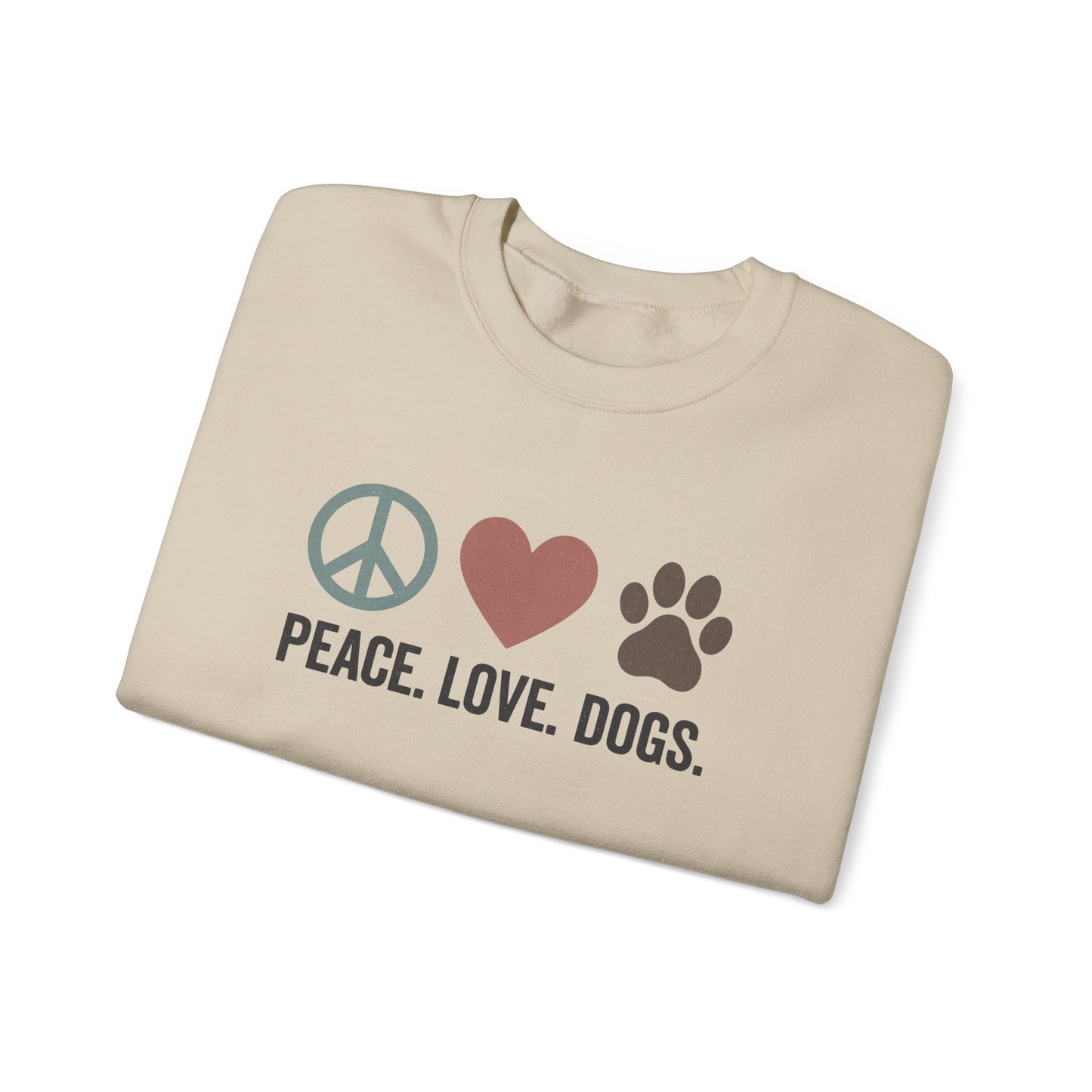 "Peace Love Dogs" Cozy Pet Lover's Crewneck Sweatshirt