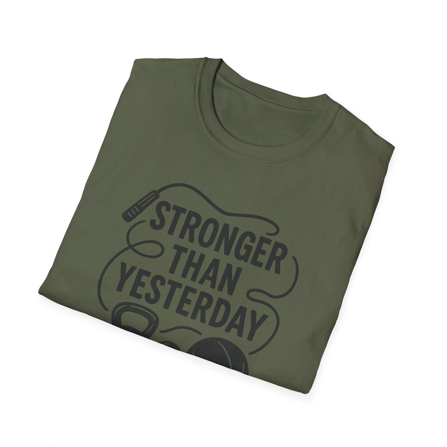 Grit Forge Athletics - "Stronger Than Yesterday" Softstyle Tee-Shirt for Him or Her