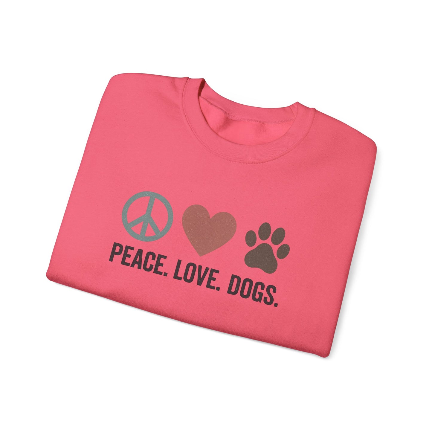 "Peace Love Dogs" Cozy Pet Lover's Crewneck Sweatshirt