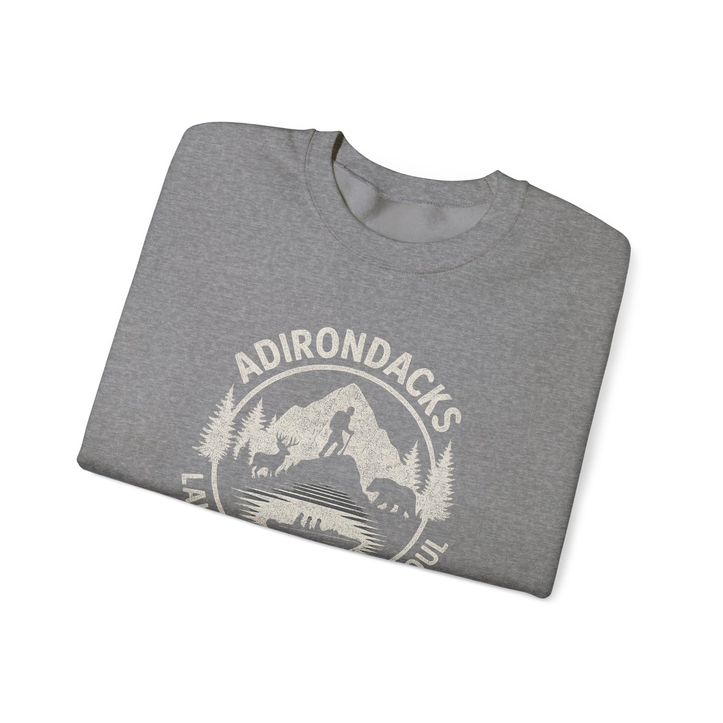 Cozy Adirondack Adventure Sweatshirt - "Lake Life, Mountain Soul"