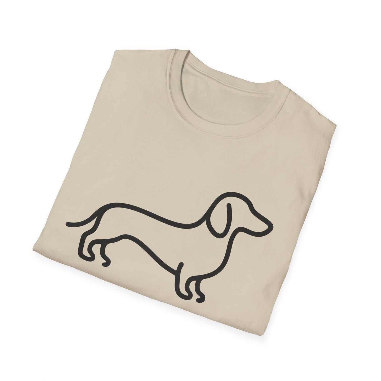 Dachshund Outline Softstyle T-Shirt for Dog Lovers