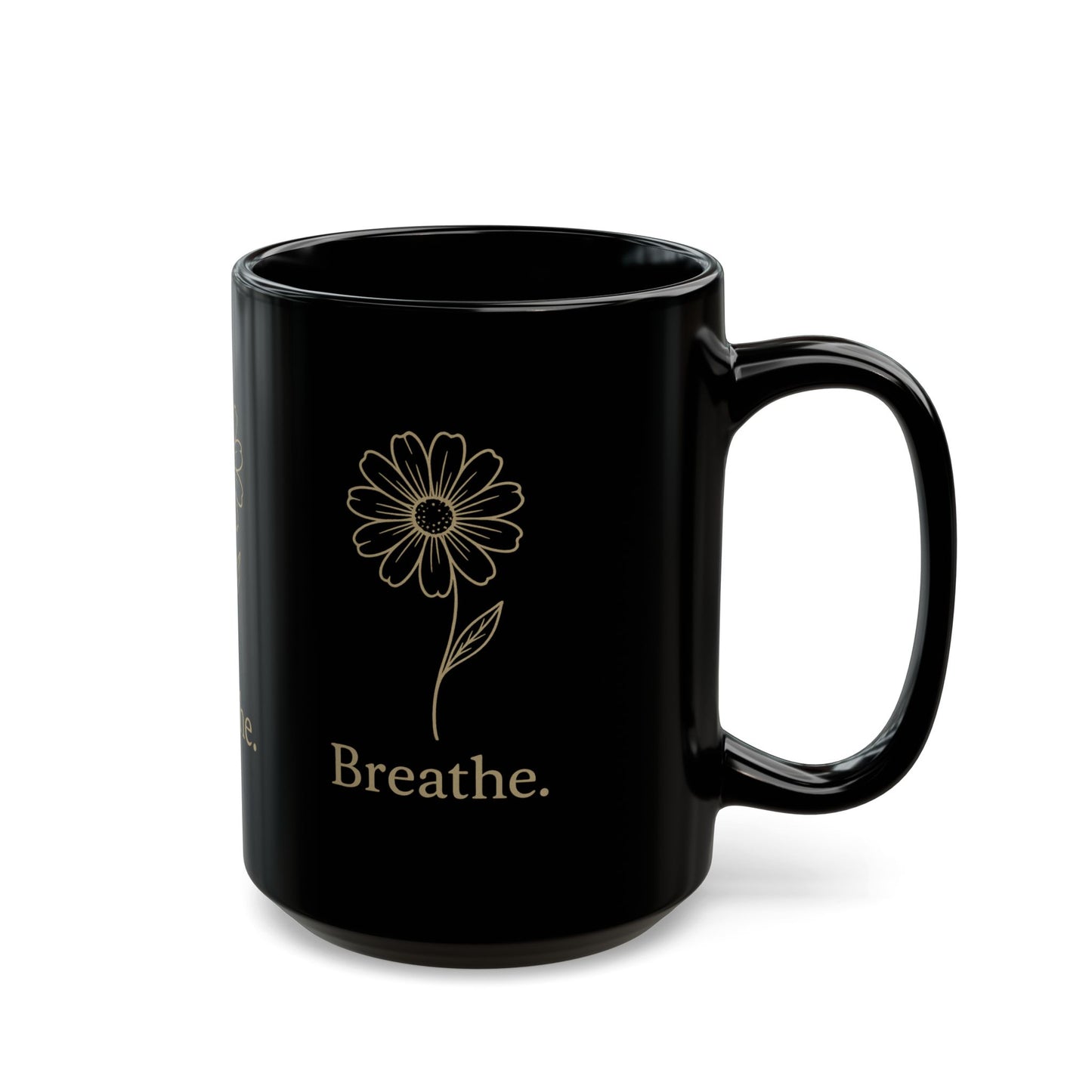 Elegant Black Mug with 'Breathe.' Design, Perfect for Relaxation, Gift for Wellness Enthusiasts, Inspirational Coffee Cup, [...]