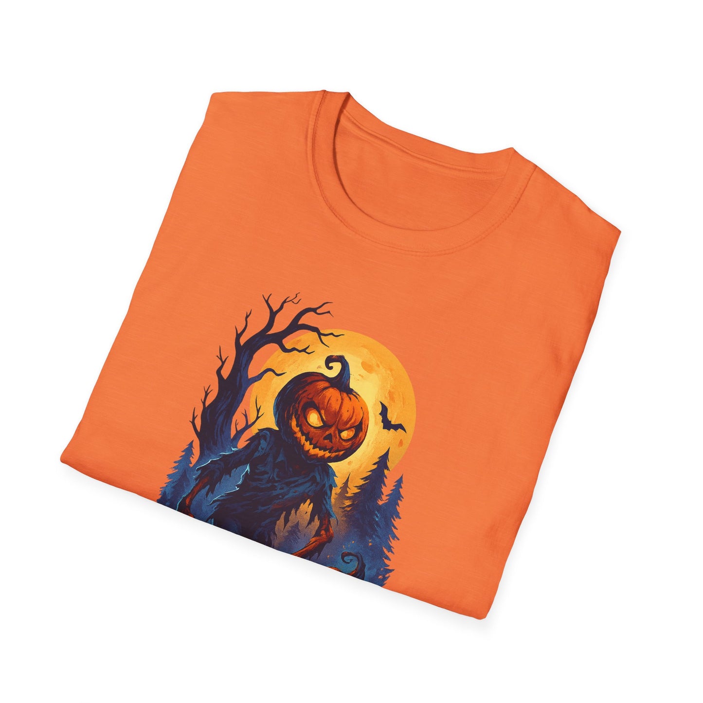 Pumpkin-Ghoul Graphic Soft-Style Halloween Tee-Shirt