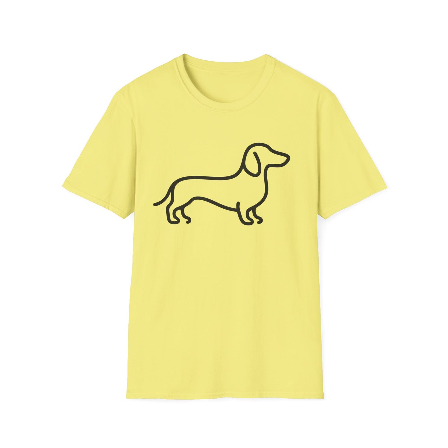 Dachshund Outline Softstyle T-Shirt for Dog Lovers