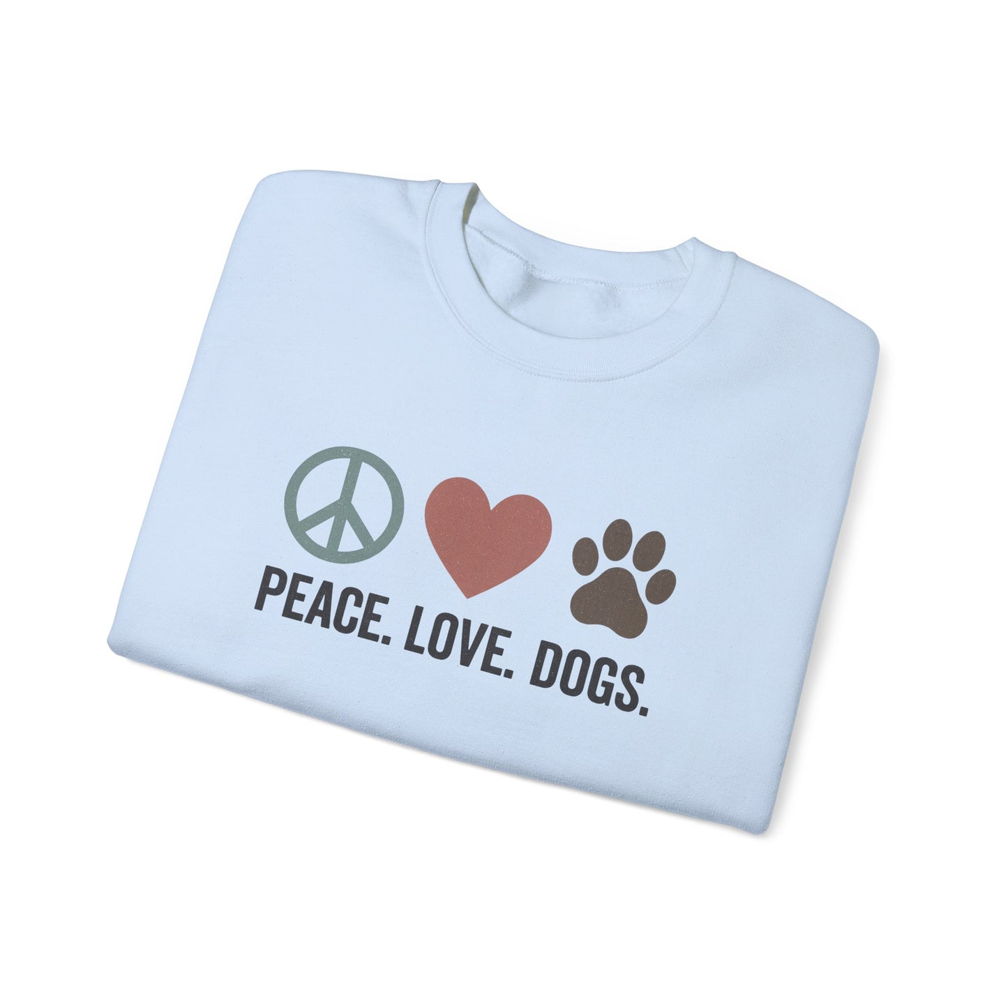 "Peace Love Dogs" Cozy Pet Lover's Crewneck Sweatshirt