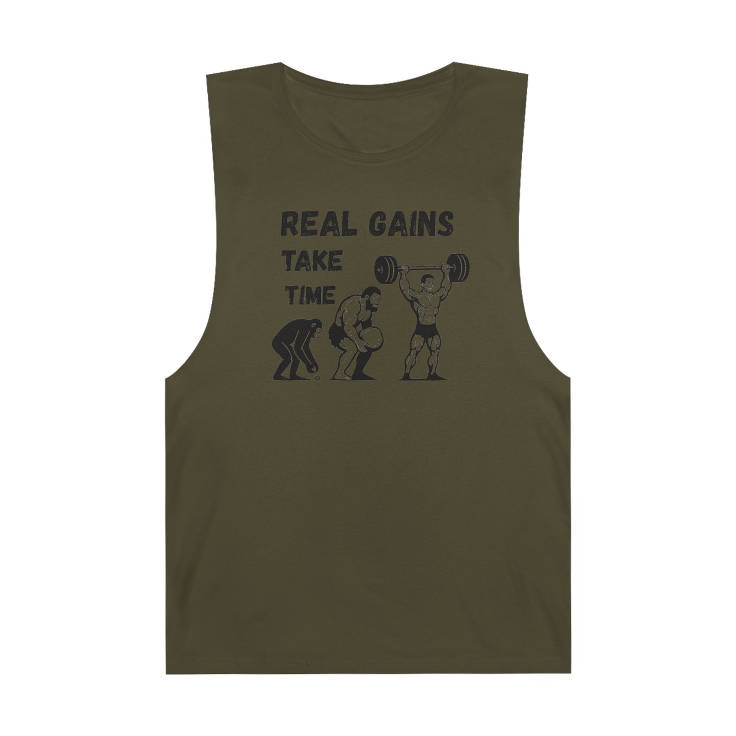 Grit Forge Athletics - "Real Gains Take Time" Weightlifting Tank Top