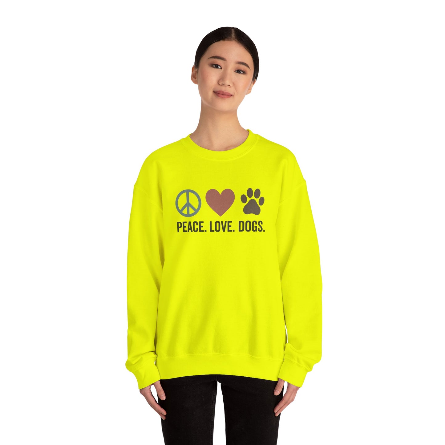"Peace Love Dogs" Cozy Pet Lover's Crewneck Sweatshirt